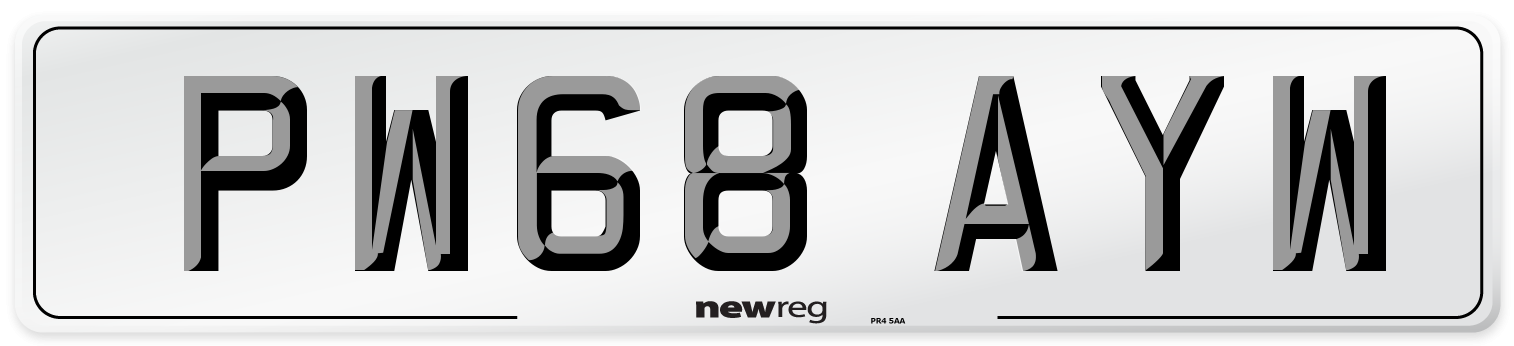 PW68 AYW Number Plate from New Reg